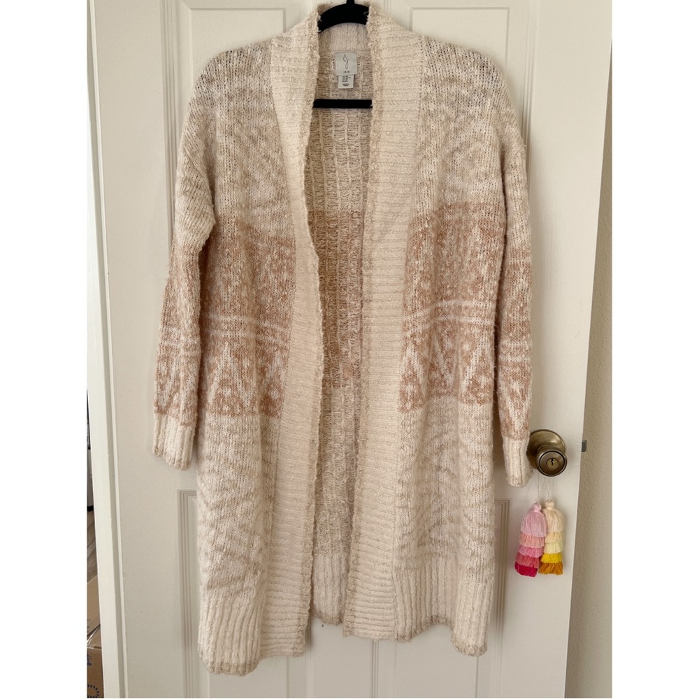 Joie Women’s Nordic Open Cardigan Slub Long Duster Sweater in Cream Color XS